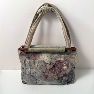 Vintage 1970s Daren’s Bags Textile Purse – Wooden Handles – Boho Style – 19"